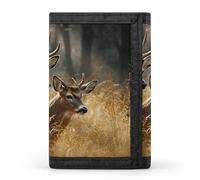 Nature Wild Animal Deers Wallet,Credit Card Holder,Three-fold Wallet for Passport Covers, Purse Passport Bag for Men Women