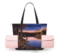 Nature Wild Animal Deers Women'S Yoga Mat Bag With All-Over Print,Lightweight Polyester Shoulder Gym Bag,Front Open Pocket For Yoga Mat, Towel