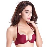 Nature Women's Essentials Deep U Multi-Way Push Up Plunge Bra - (Red 34D)