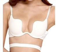 Nature Women's Essentials Deep U Multi-Way Push Up Plunge Bra - (White 34D)