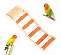 Nature Wooden Bird Ladder, Bird Perch Stand for Claw Trimming and Beak Grinding, Pet Parrots Climb Bridge Exercise Stands,Wood and Resin Birds Cage Accessories, for Parakeet Climbing Chewing Bridge