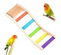 Nature Wooden Bird Ladder, Bird Perch Stand for Claw Trimming and Beak Grinding, Pet Parrots Climb Bridge Exercise Stands,Wood and Resin Birds Cage Accessories, for Parakeet Climbing Chewing Bridge