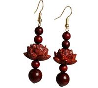 Nature Wooden Flower Earrings with Alloy Components Fashionable Statement Pieces for Women Gift Concept Wood Earrings