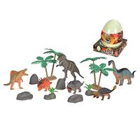 Nature World - 14-Piece Dinosaur Playset with Giant Glow-in-the-dark Egg Accessory