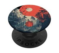 Nature Yin Yang Forest Bird and Trees Zen PopSockets Adhesive PopGrip