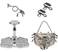 NatureBlend Complete Tree Saddle Hunting System: Hunting Saddle Kit, Includes 16"x12" Aluminum Saddle Hunting Platform, The Gen1 Hunting Saddle, Bridge, Tether & Lineman's Rope