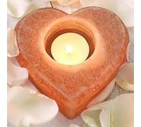 NatureBoost Hiamlayan Pink Salt Candle Holder, Tea Light Holder (Heart)