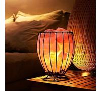 NatureBoost Himalayan Pink Salt Lamp Metal Basket with Natural Salt Chunks Tall