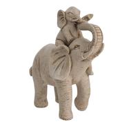 Naturecraft Elephant & Calf Sandstone Effect Resin Figurine 18.2cm x 15.7cm x 8.53cm