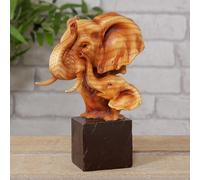 Naturecraft Elephants Wood Effect Resin Figurine 16cm x 11.5cm x 11cm