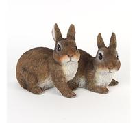 Naturecraft Pair of Lying Rabbits Ornament Figurine