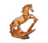 Wood Effect Horse Standing Statue Ornament Figurine