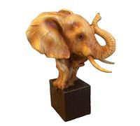 Naturecraft Small Wood Effect Elephant Heads Ornament on Base
