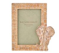 Naturecraft Wood Effect Elephant Photo Frame 4" x 6" in Brown Naturecraft Brown