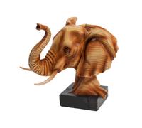 Naturecraft Wood Effect Resin Figurine - Elephant Head - Widdop