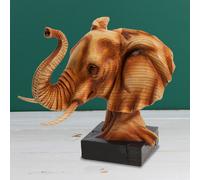 Naturecraft Wood Effect Resin Figurine - Elephant Head - Widdop