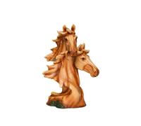 Naturecraft Wood Effect Resin Figurine - Two Horse Heads