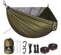 NATUREFUN Camping Hammock with Mosquito Net | 300kg Load Capacity,(290 x 140 cm) Breathable,Quick-drying Parachute Nylon | Complete Accessories | Easy to Setup Travel Hammock Outdoor Indoor Garden