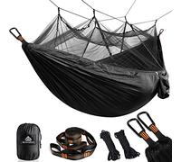 NATUREFUN Travel Bug Net Camping Hammock | 300kg Load Capacity,(275 x 140 cm) Breathable,Quick-drying Parachute Nylon | 2 x Premium Carabiners,4 x Nylon Slings Included | For Outdoor Indoor Garden