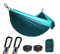 NATUREFUN Ultra-Light Travel Camping Hammock | 300kg Load Capacity,(275 x 140 cm) Breathable,Quick-drying Parachute Nylon | 2 x Premium Carabiners,2 x Nylon Slings Included | Outdoor Indoor Garden