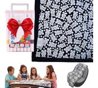 NatureHaven DIY Coloring Blanket for Adults, Color Your Own Blankets, Soft Cozy Drawing Throw Blankets for Creative Personalized Drawing Art Project, 59x53”(Gummy Bears, with 24 Markers)