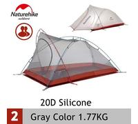 Naturehike 1.7KG 2 Person Camping Tent 20D Silicone Fabric Double Layers Rainproof NH Outdoor Ultralight Camping Hiking Tent