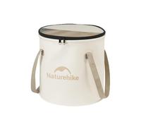 Naturehike 10L/20L Multipurpose Stretch Collapsible Bucket Folding Water Bucket Portable Wash Basin with Handle & Lid for Outdoor Camping Travelling Fishing Gardening Car Washing (White, 10L)