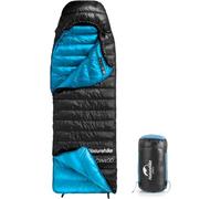 Naturehike 220×85cm CW400 Ultra light down sleeping bag Adult mummy camping sleeping bag 650FP -11℃-6℃ With waterproof compression bag Suitable for hiking/cycling/camping Blue-black