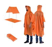 Naturehike 3-in-1 Multifunctional Outdoor Rain Jacket Men for Hiking Camping Rain Poncho Women's Cycling Tarp Waterproof Foldable Lightweight for Fishing and Outdoor Activities, 20D Orange, One Size