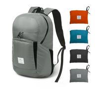 Naturehike 30L Packable Backpack - 240g Ultra Lightweight Foldable Daypack, PU2000mm Waterproof 30D Nylon Compact Hiking Rucksack for Travel, Cycling & Hiking(Grey)