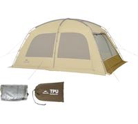 Naturehike 4-6 Person 4-Season Camping Tent, UPF50+ Sun Protection Tent with 14m² Usage Area-Extended Canopy, PU2000mm+ Waterproof Tent with Fireproof Chimney Opening for Camping, Picnic (10.9-TPU)