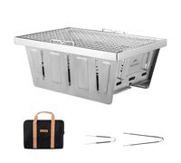 Naturehike Camping Charcoal Grill for IGT Table, Folding Barbecue Grill with Tongs & Carry Bag, Portable BBQ Grill for Outdoor Car Camping Cooking Tailgating