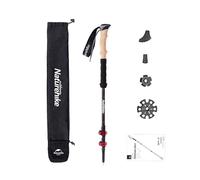 Naturehike Carbon Fiber Trekking Poles - Collapsible and Telescopic Walking Sticks with Natural Cork Handle and Extended EVA Grips, Ultralight Nordic Hiking Poles for Backpacking Camping