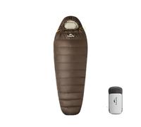 Naturehike Duck Down Sleeping Bag,1 Person,SP700,650FP,-7.3-6.3℃,1.2kg,Mummy Style,Splashproof,Full Coverage,Super Warm,190 * 75cm Size Sleeping Bag for Camping,Hiking,Outdoor(Dark Brown-M)