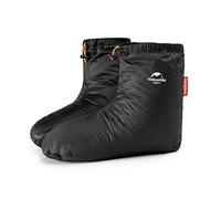 Naturehike Feather Shoes Warm Down Socks Outdoor/indoor Waterproof Winter Goose Down Socks Bedroom Office Non-slip Super Warm Ski Snowboard Riding（Black M）
