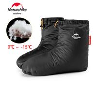 Naturehike Goose Down Socks Water-resistant Windproof Outdoor Thermal Feet Cover Winter Warm Goose Down Boots Unisex Lightweight M Black-duck down