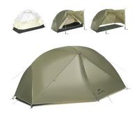 Naturehike Mongar Pro Ultralight Tent 1.42kg/3.13bs,1 Person Backpacking Tent,Waterproof & Quickly Build,4 Modes Of Use,20D Nylon Wind Resistant,Outdoor Hiking Tents with Front Porch(Green)