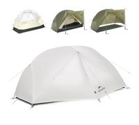 Naturehike Mongar Pro Ultralight Tent 1.42kg/3.13bs,1 Person Backpacking Tent,Waterproof & Quickly Build,4 Modes Of Use,20D Nylon Wind Resistant,Outdoor Hiking Tents with Front Porch(Grey)
