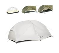 Naturehike Mongar PRO Ultralight Tent, 1.56-2.36 kg, Waterproof, Windproof Camping Tent, 3-Season Tent, 1/2/3 Person Tent with Extension Cloth and Mosquito Net for Hiking, Camping, Outdoor (Grey, 2)