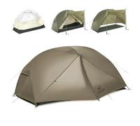 Naturehike Mongar Pro Ultralight Tent 1.76kg/3.88bs,2 Person Backpacking Tent,Waterproof & Quickly Build,4 Modes Of Use,20D Nylon Wind Resistant,Outdoor Hiking Tents with Front Porch(Brown)