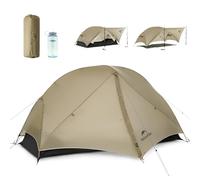 Naturehike Mongar UL 1.5kg Ultralight 1-2 Person Tent 4 Modes of Use, Waterproof, Camping Hiking Tent with Porch, Easy Setup (Khaki, 1 Person)