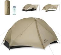 Naturehike Mongar UL Tent [2025 Upgrade] 1.5kg/3.3lb Ultralight Tents,1/2 Person Backpacking Tent,4 Modes of use, Waterproof,Hiking Tents for Camping with Front Porch,Easy Set up (Khaki, 2 Person)