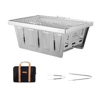 Naturehike Picnic Grill Stainless Steel Small Grill Portable Camping Grill Portable BBQ Grills Charcoal Grills Folding Grill for Garden, Patio, Camping, Picnic