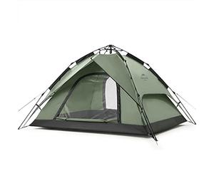 Naturehike Pop Up Tent, Throwing Tents, Automatic Camping Tent, 3-4 People, Double Deck, Dome Tent, Large Family Tent with Carry Bag (Green-3 Man)