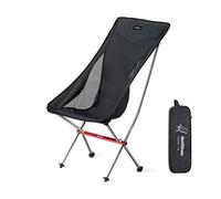 Naturehike Portable Camping Chair Ultra-Light Folding Chair, Quick Disassembly and Assembly, for Fishing, Picnic, Outdoor, Hiking Black large