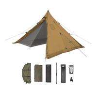 Naturehike Pyramid Tent 4.8kg,2-3 Person Tent,With Snow Skirt,Chimney Pot,One-Room,One-Hall & PU3000 & Waterproof & Sunscreen,210T Polyester Snow Prevention,Outdoor Hiking Tents(Khaki)