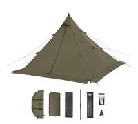 Naturehike Pyramid Tent 4.8kg,2-3 Person Tent,With Snow Skirt,Chimney Pot,One-Room,One-Hall & PU3000 & Waterproof & Sunscreen,210T Polyester Snow Prevention,Outdoor Hiking Tents(Green)