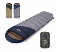 Naturehike Sleeping Bag with Hood Blanket Sleeping Bag for Camping, Lightweight and Comfortable, Ideal for Outdoor Adventures and Travel (Dark Blue + Light Blue/Left (3.9~-1.3℃))
