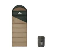 Naturehike Sleeping Bag with Hood Blanket Sleeping Bag for Camping, Lightweight & Comfortable, Ideal for Outdoor Adventures and Travel (Dark Green and Brown/Right (8.5-4°C))