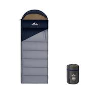 Naturehike Sleeping Bag with Hood for Camping, Lightweight and Comfortable, Ideal for Outdoor Adventures and Travel (Dark Blue + Light Blue/Left (8.5~4°C))